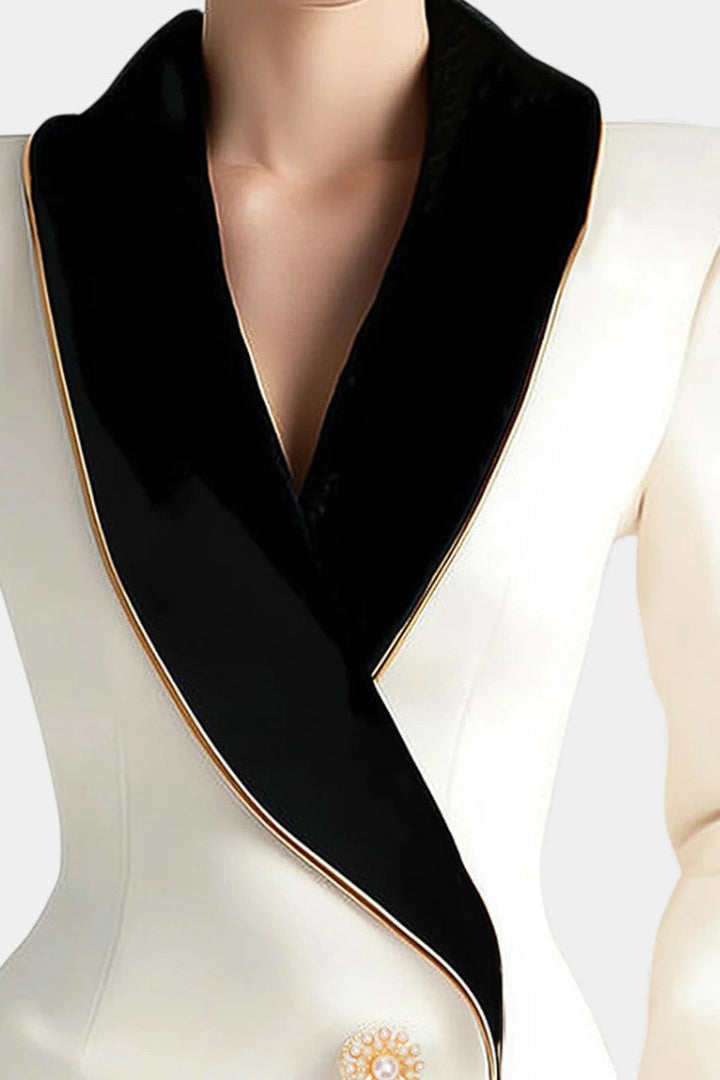 Beatrice | Sculpted Contrast-Lapel Blazer