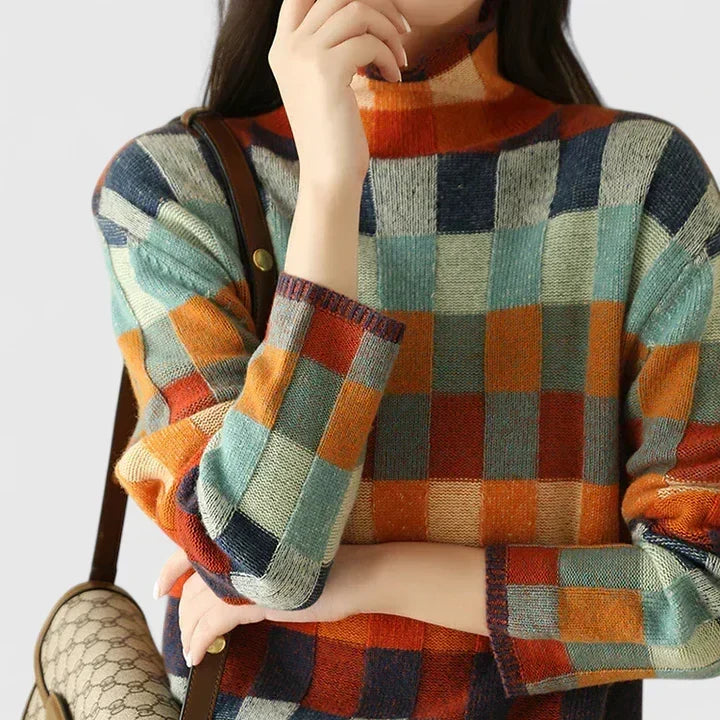 Belinda | Cozy Checkered Sweater