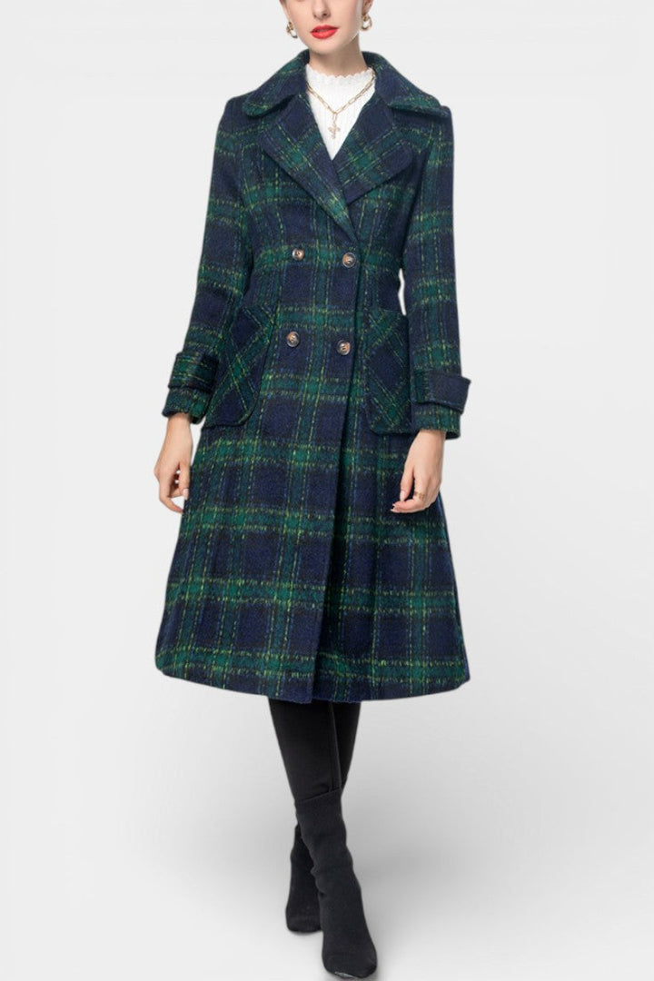Yvette | Elegant Double-Breasted Long Coat