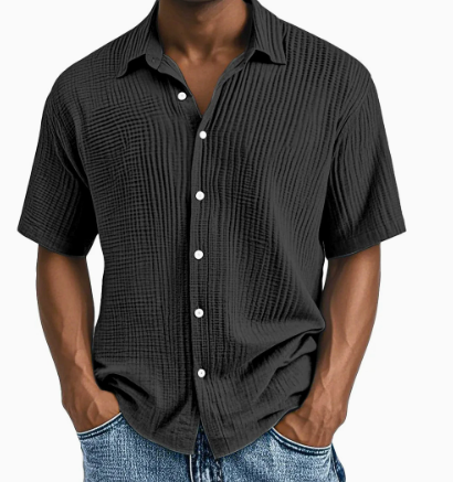 Todd | Men's Textured Waffle Short Sleeve Shirt