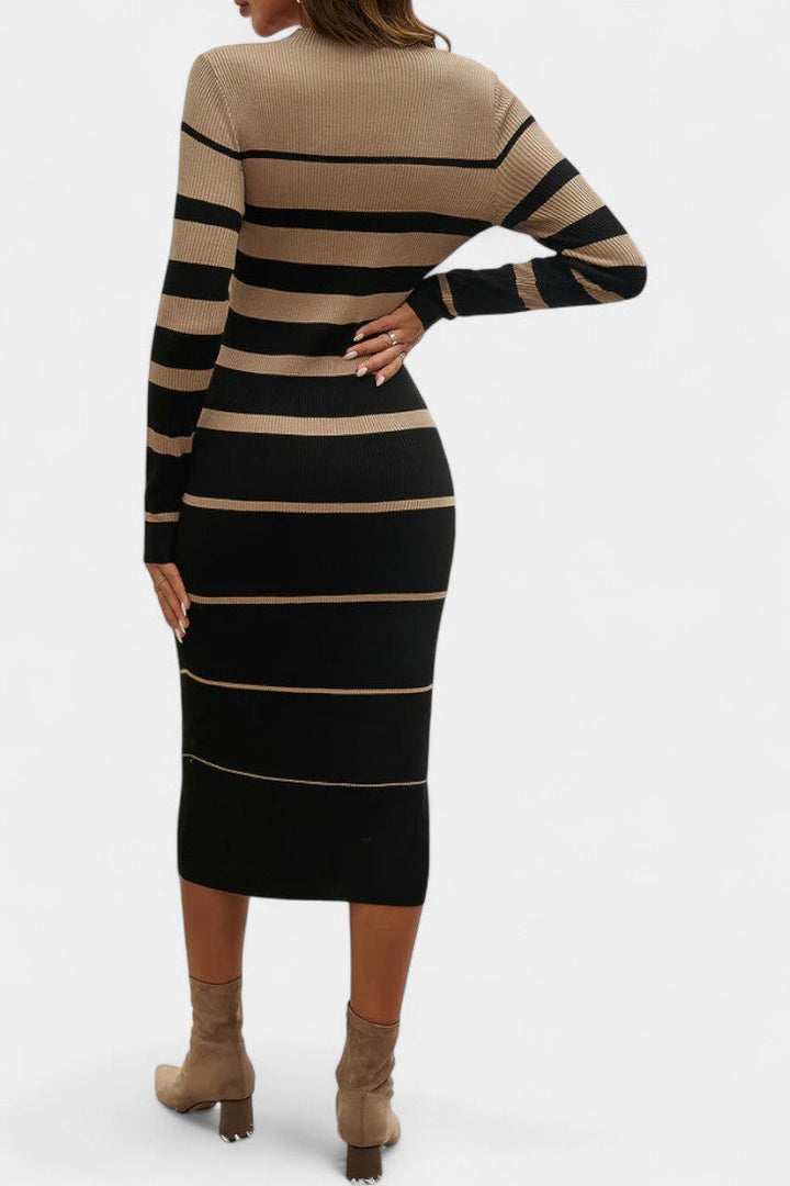 Adalyn | Striped Ribbed Midi Dress
