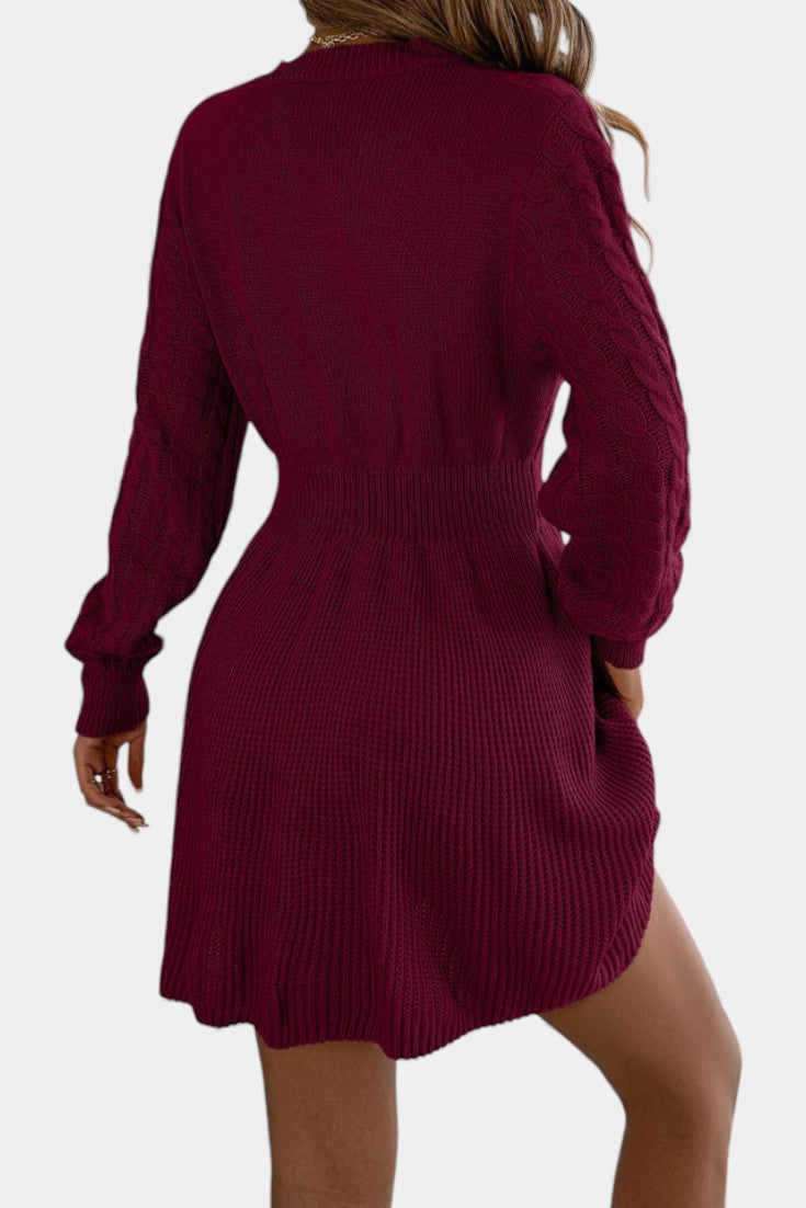 Leonora | Cable-Knit Mini Sweater Dress