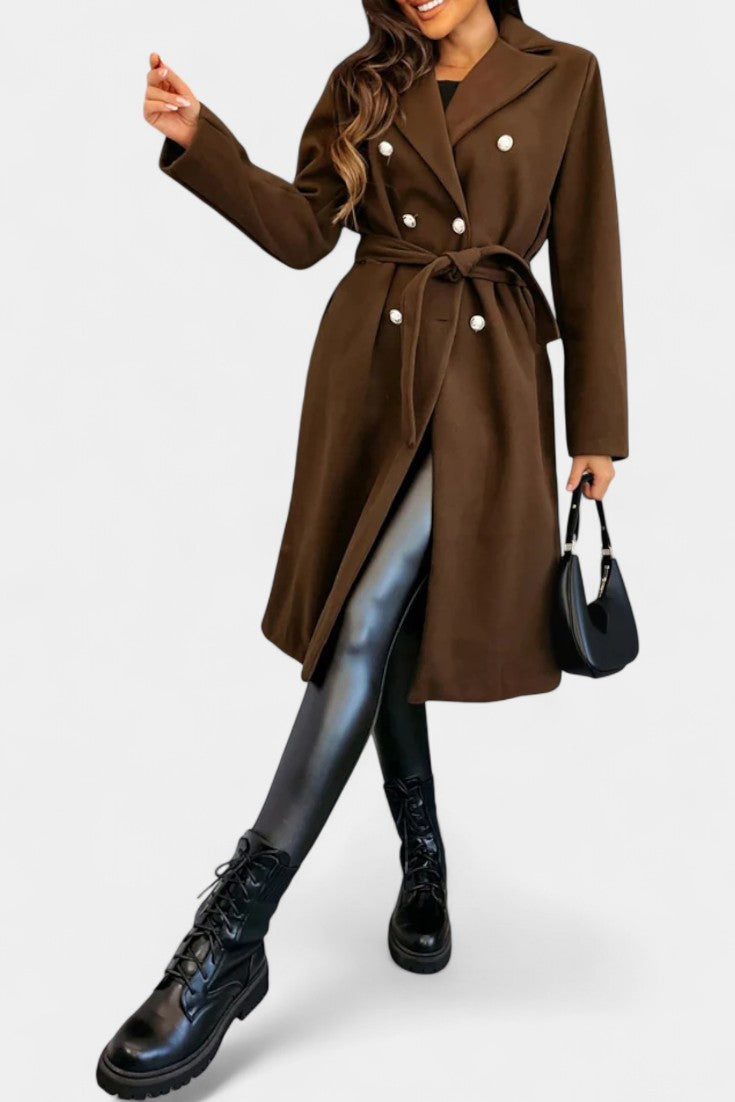 Simone | Double-Breasted Belted Coat