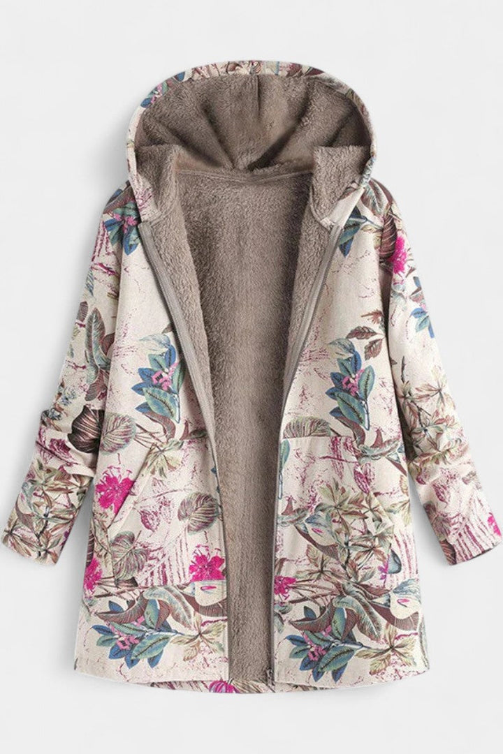 Nancy | Cozy Hooded Patchwork Coat