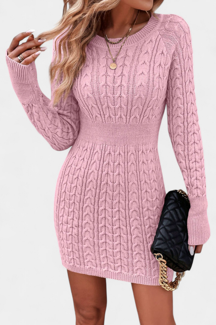 Florence | Twisted Cable-Knit Fitted Dress