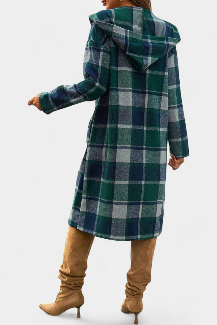 Odalys | Hooded Longline Check Coat