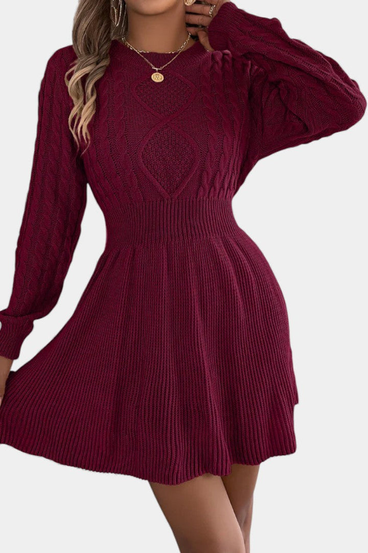 Leonora | Cable-Knit Mini Sweater Dress