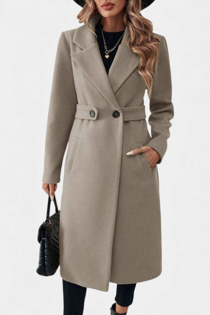 Verena | Classic Belted Long Overcoat