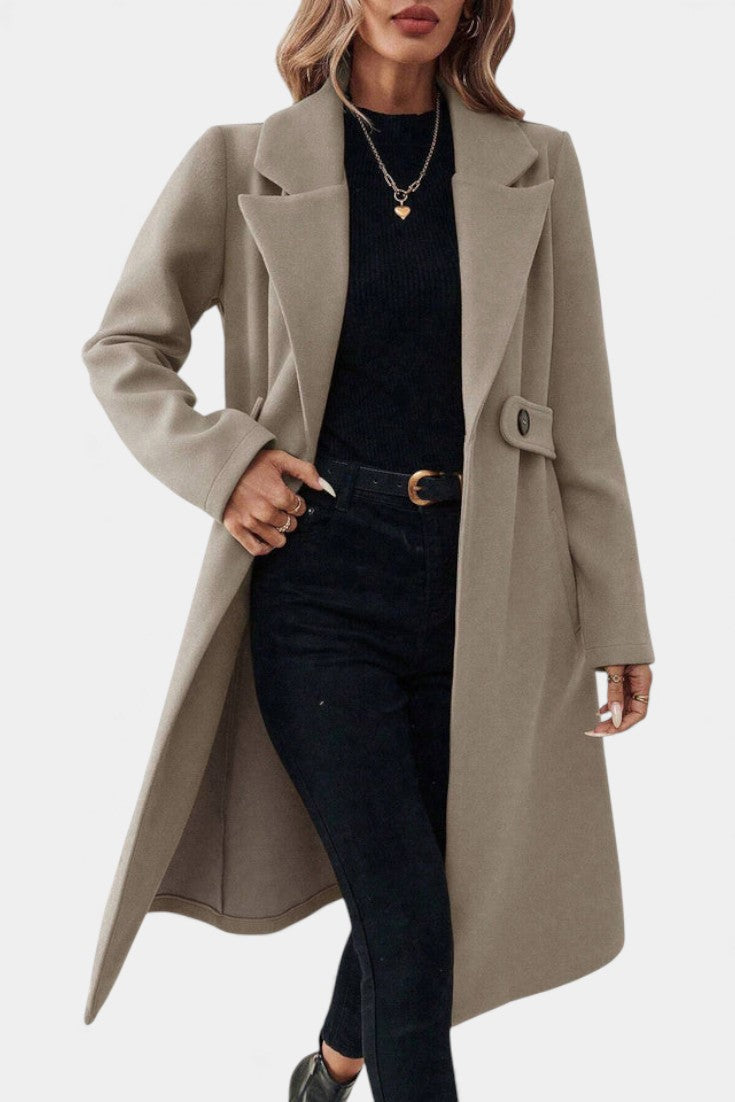 Verena | Classic Belted Long Overcoat