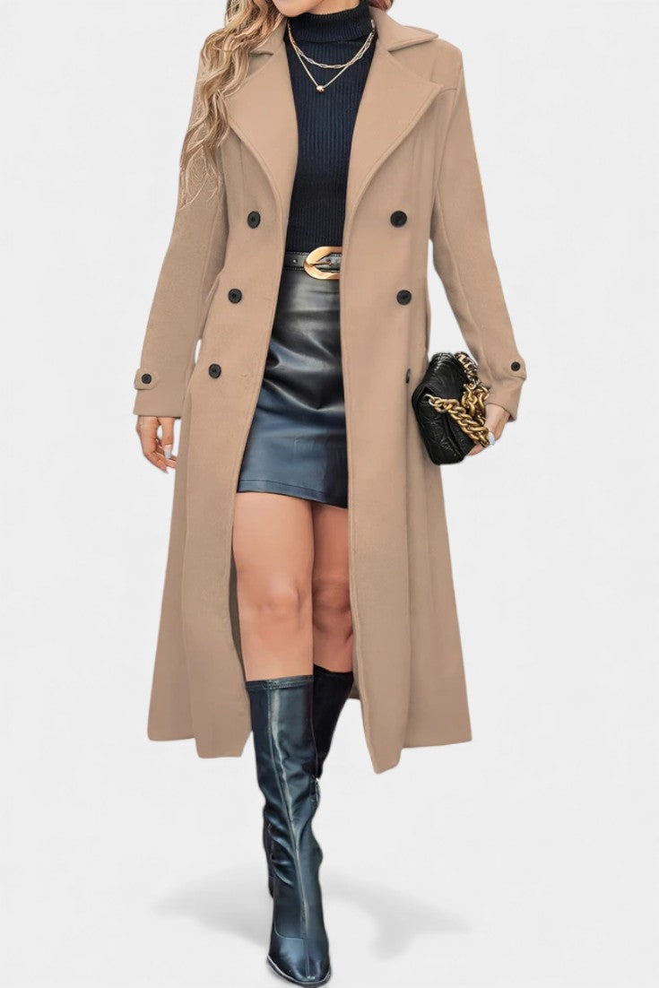 Genevra | Tailored Double-Breasted Long Coat