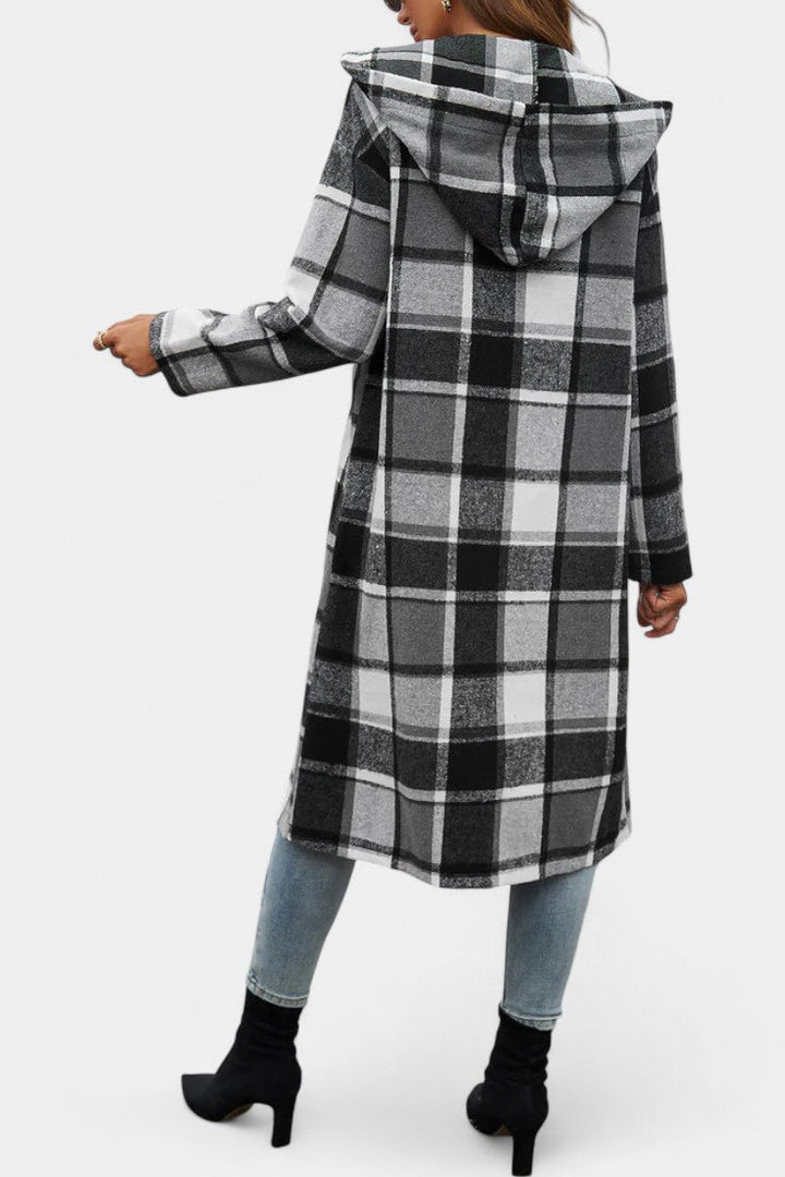 Odalys | Hooded Longline Check Coat