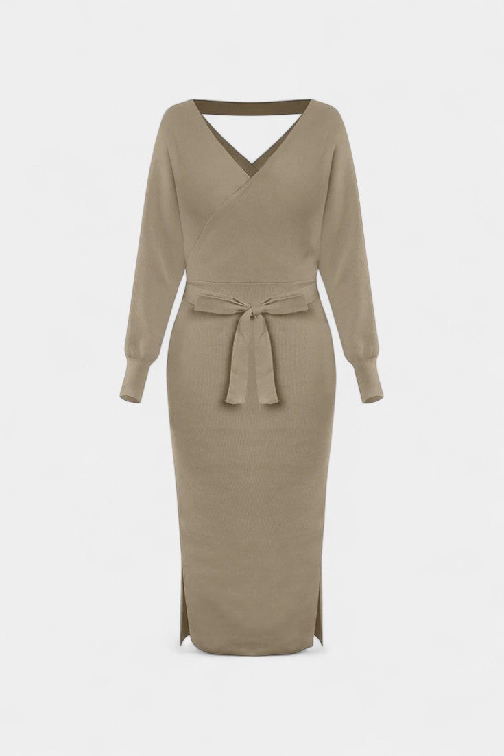 Emmeline | Backless Wrap Midi Dress