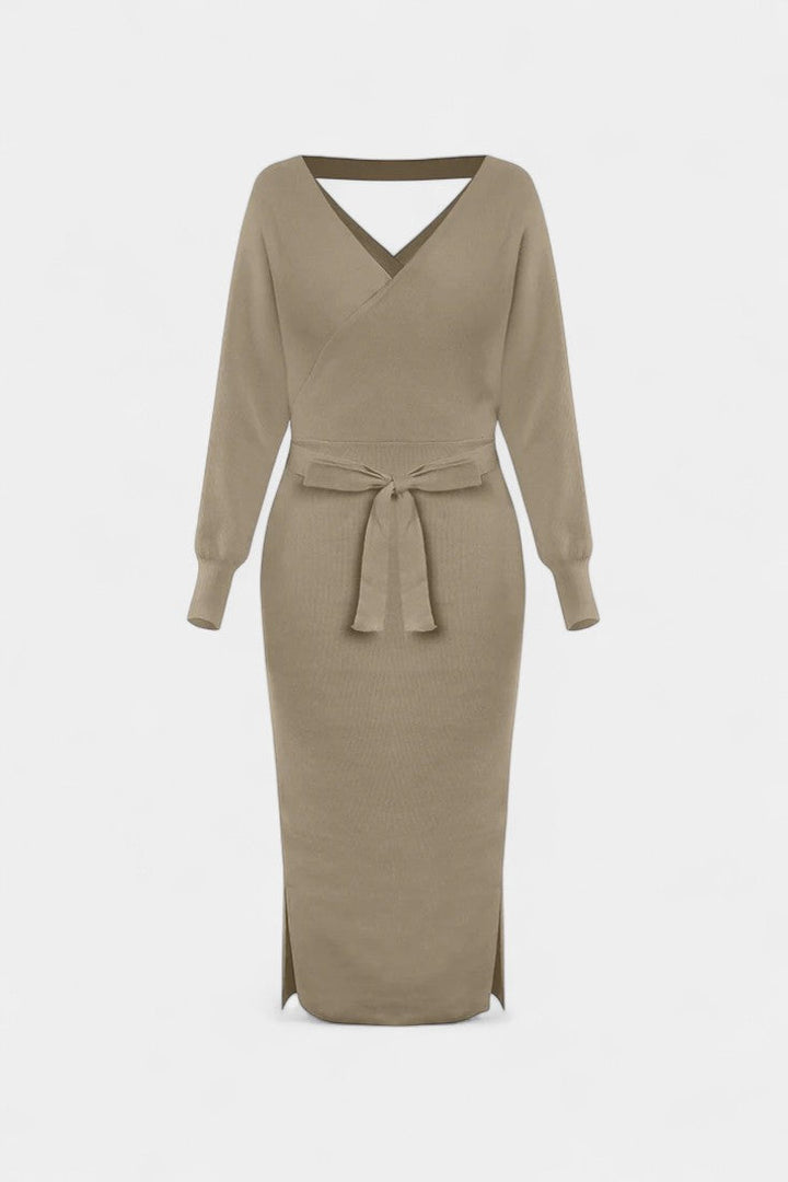 Emmeline | Backless Wrap Midi Dress