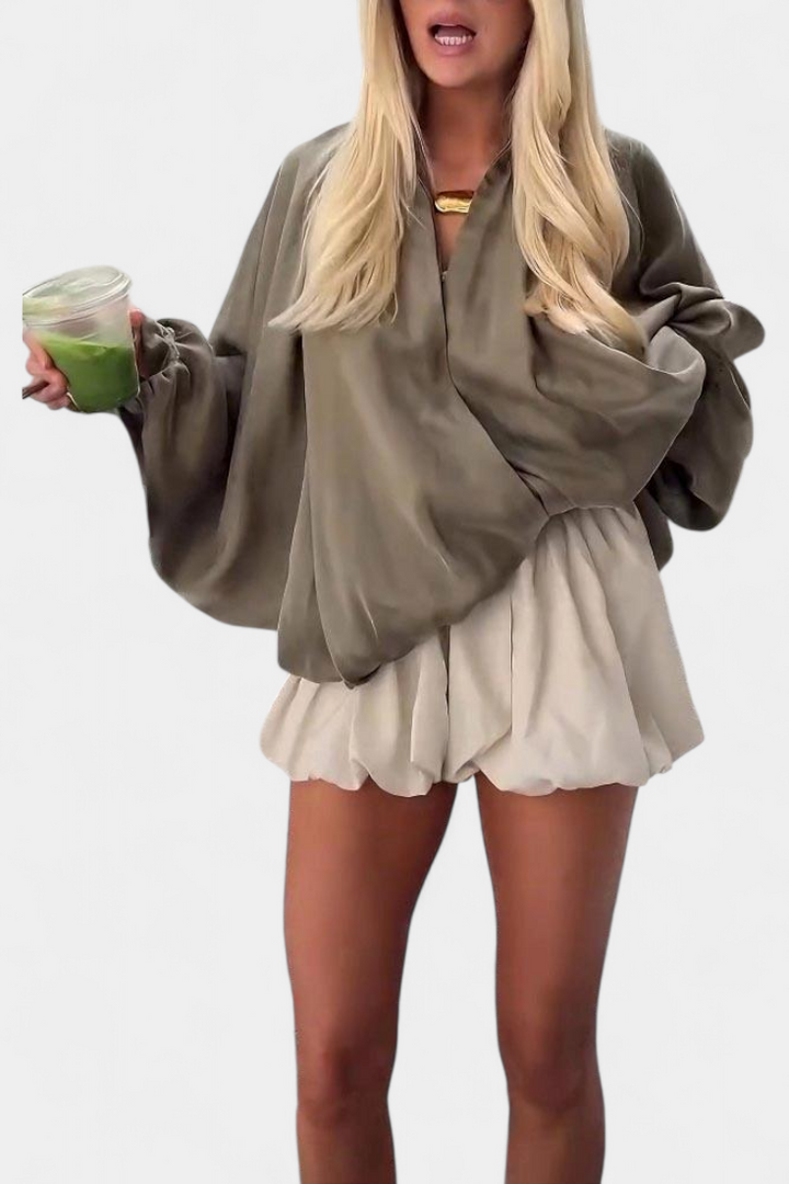 Maren | Draped Puff-Sleeve Blouse