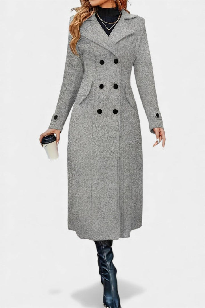 Rosemarie | Long Double-Breasted Coat with Notched Lapels