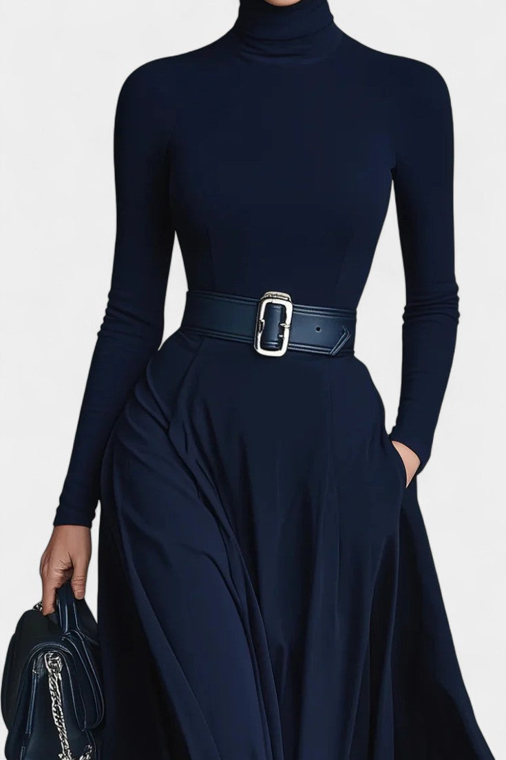 Gloria | High-Neck Flared Maxi Dress