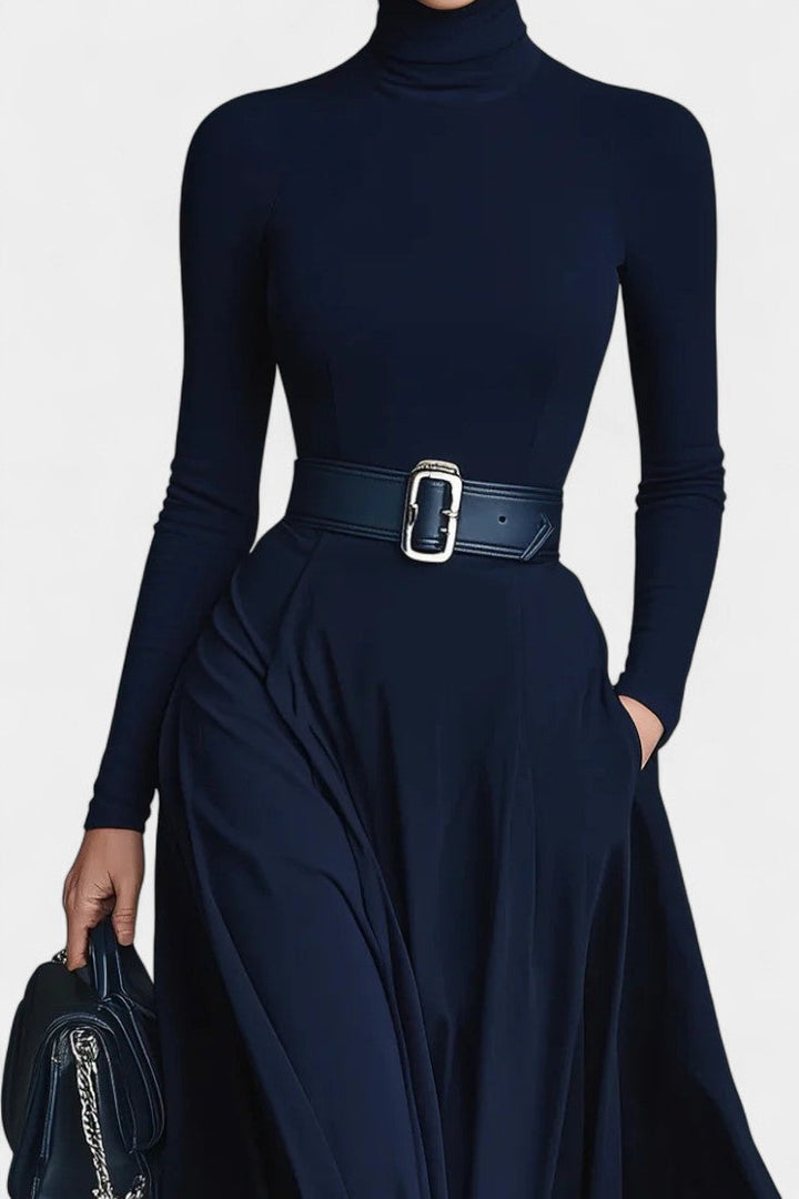 Gloria | High-Neck Flared Maxi Dress