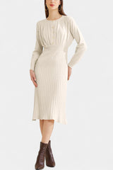 Everly | Ribbed Round-Neck Midi Dress