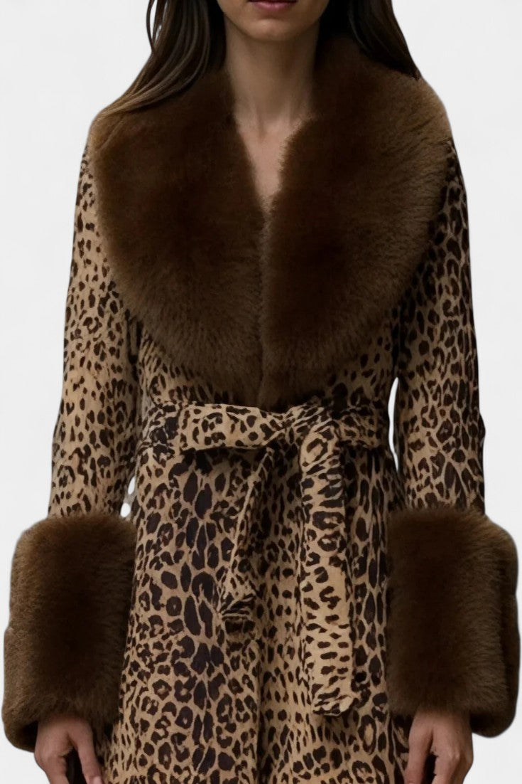Odalys | Belted Leopard-Print Statement Coat