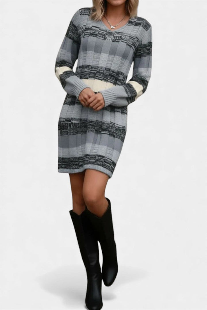 Faye | Striped Knit Sweater Dress