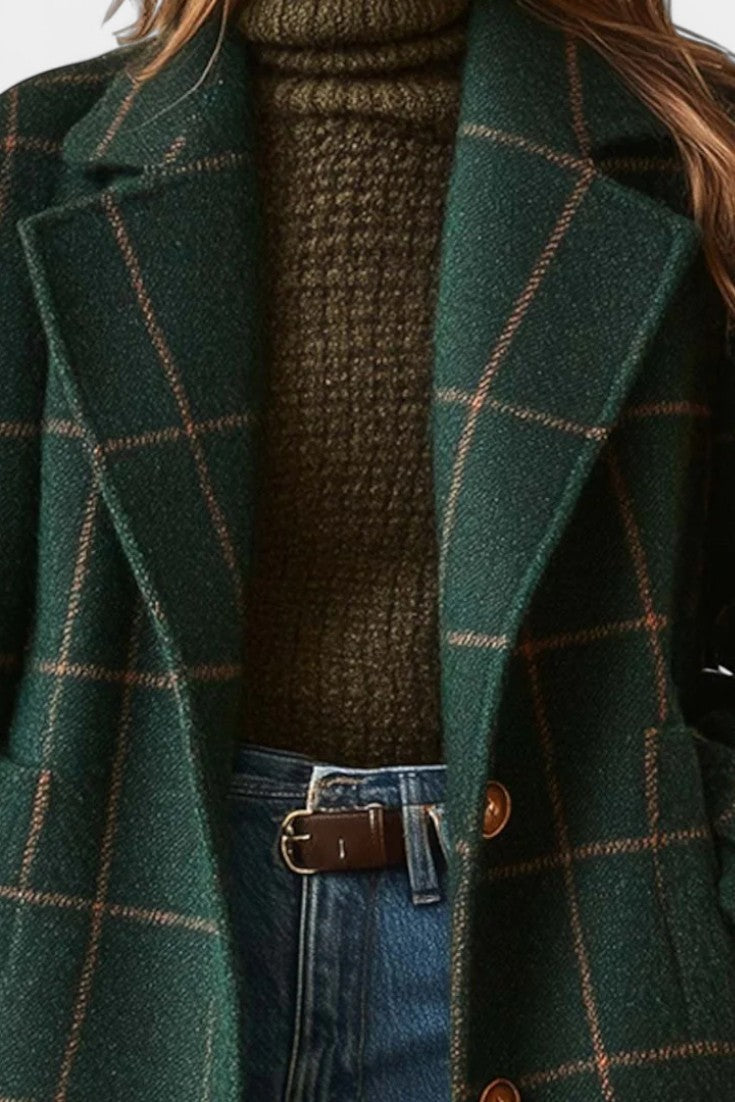 Eleanora | Tailored Windowpane Check Coat