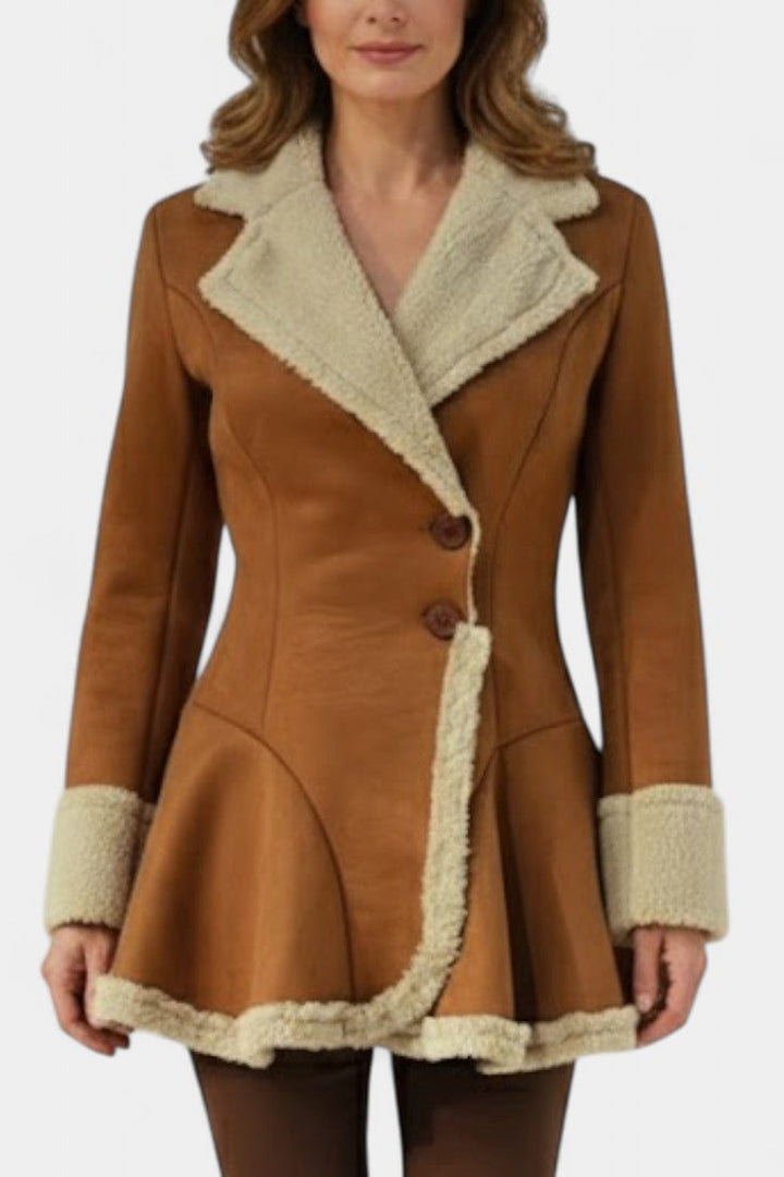 Adeline | Cozy Trim Flared Coat