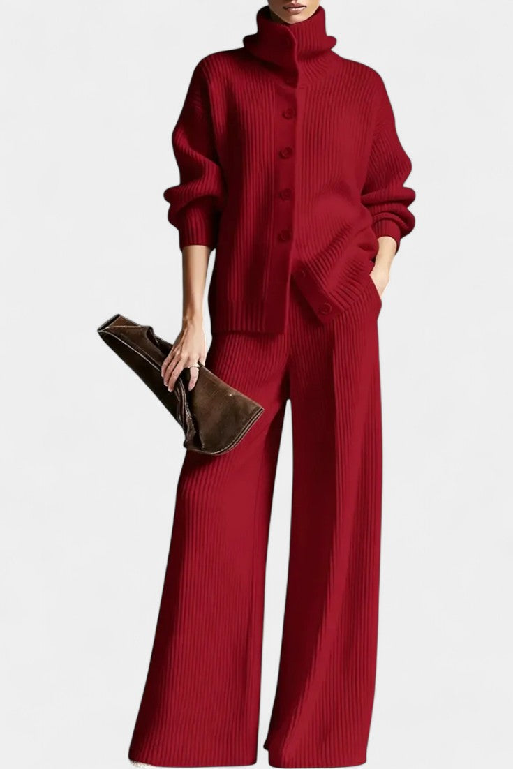 Leonora | Ribbed Wide-Leg Two-Piece Set