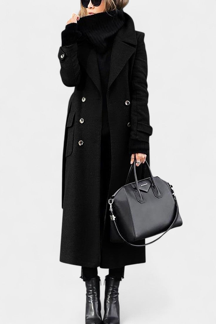 Claudette | Double-Breasted Tailored Long Coat