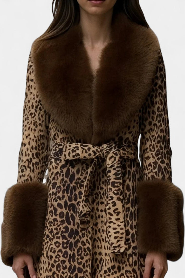 Antoinette | Belted Animal-Print Coat