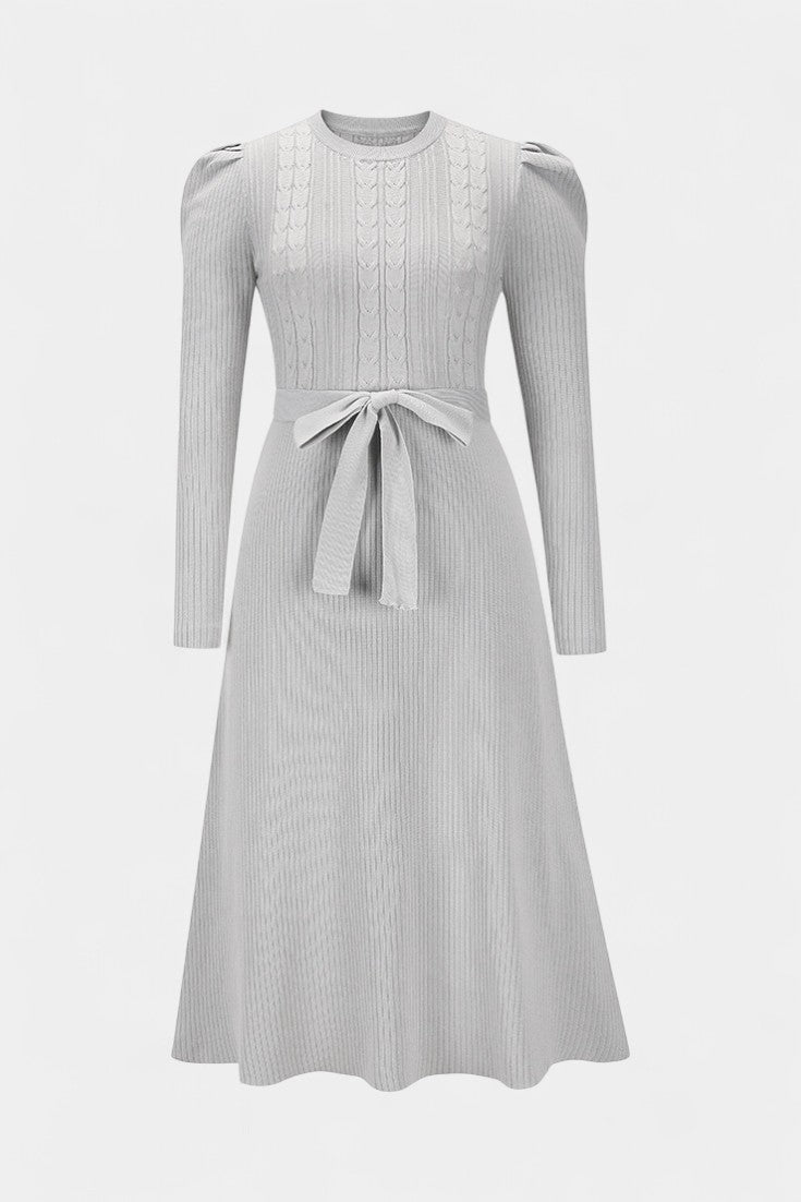 Estelle | Belted A-Line Midi Dress