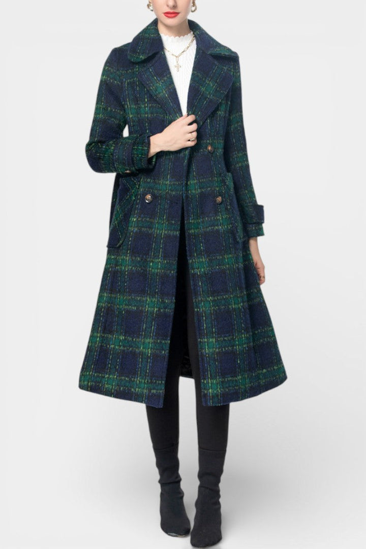 Yvette | Elegant Double-Breasted Long Coat