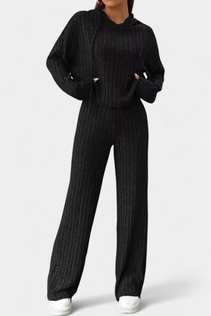 Sabetha | Ribbed Hooded Two-Piece Set