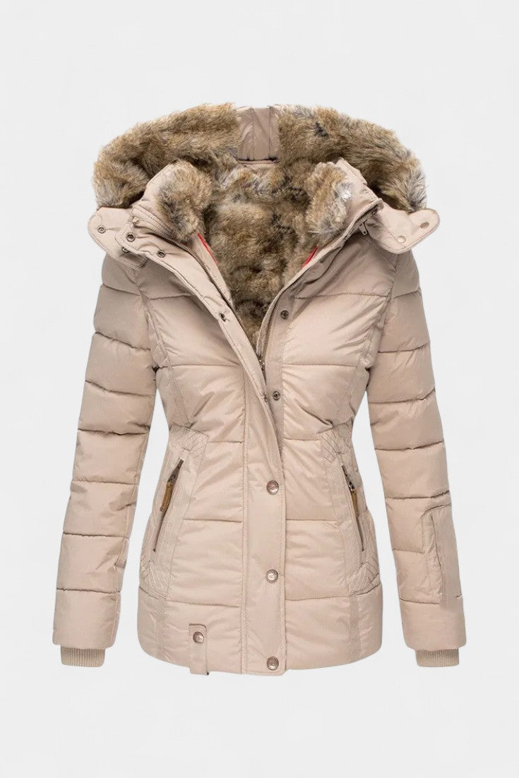 Adelia | Plush-Trimmed Hooded Winter Jacket