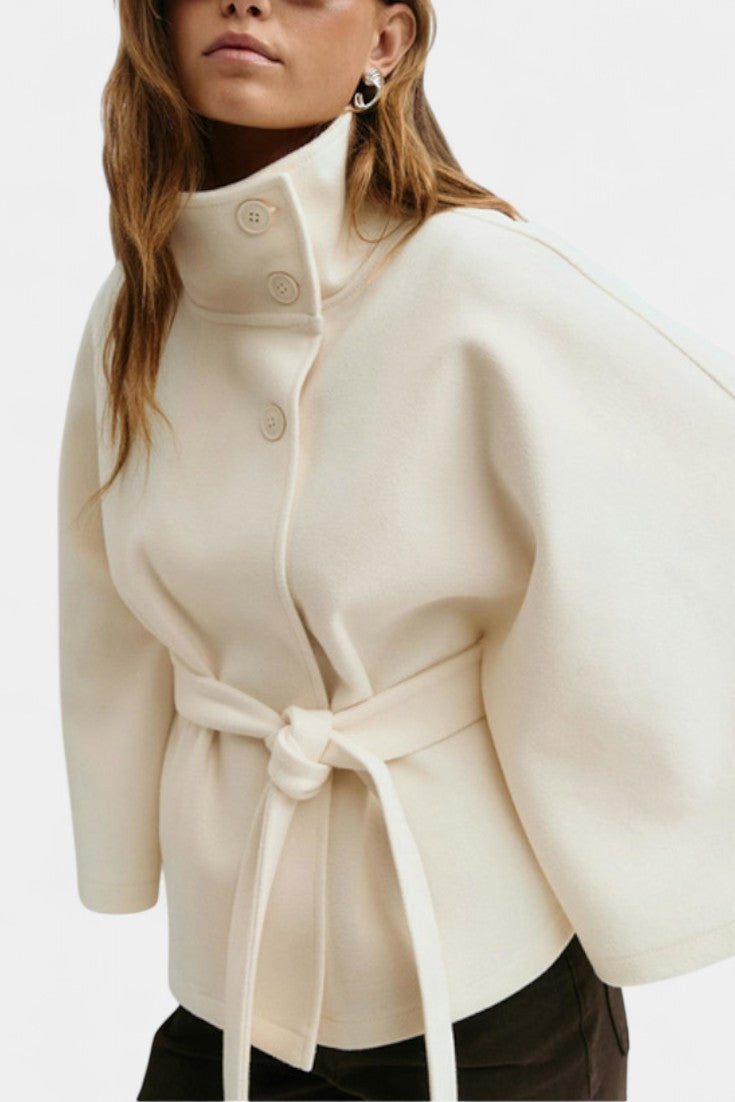 Sigrid | High-Neck Belted Cape