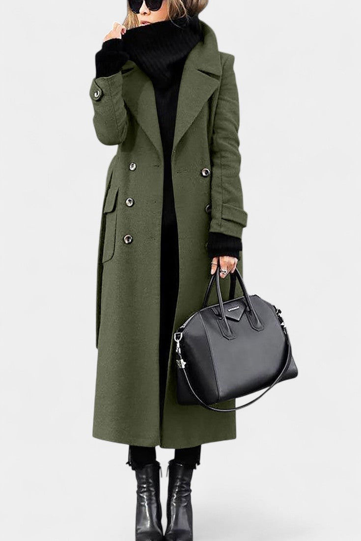 Claudette | Double-Breasted Tailored Long Coat