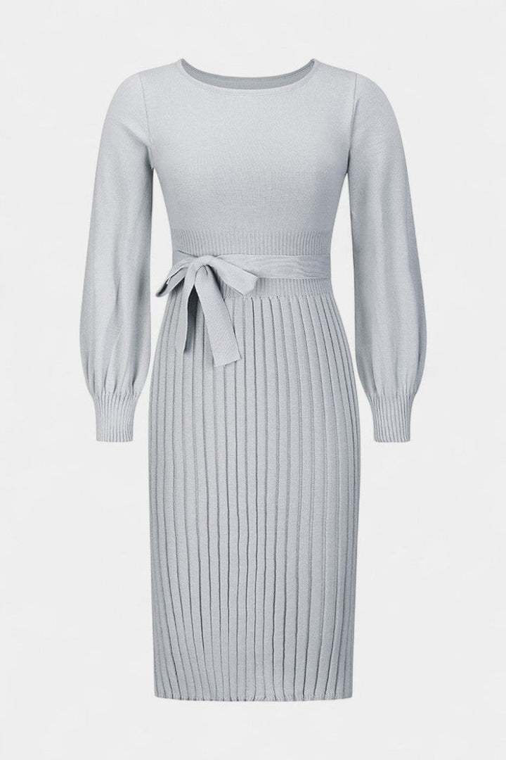Lisette | Belted Pleated Midi Dress