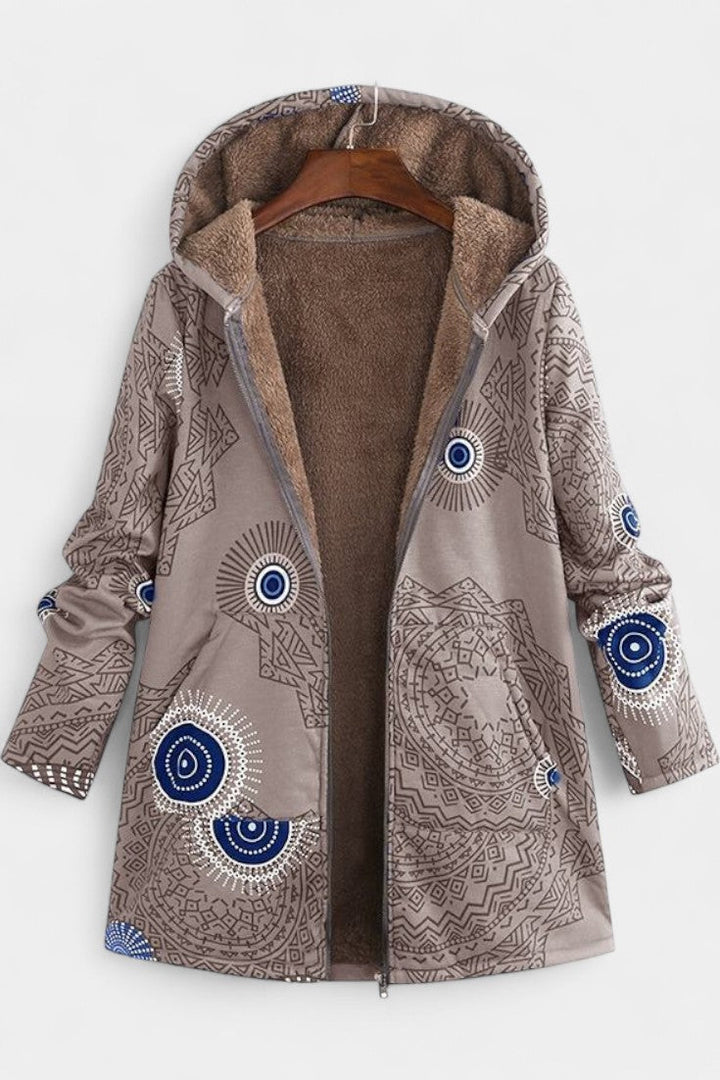 Nancy | Cozy Hooded Patchwork Coat