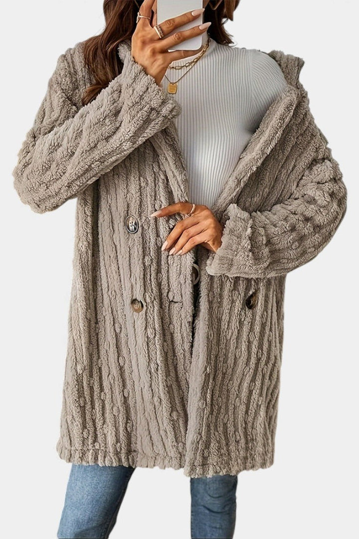 Margery | Cozy Textured Double-Breasted Coat