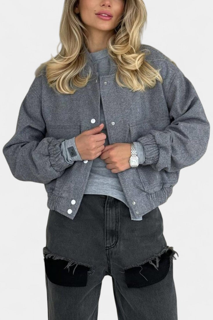 Paige | Cropped Bomber Jacket