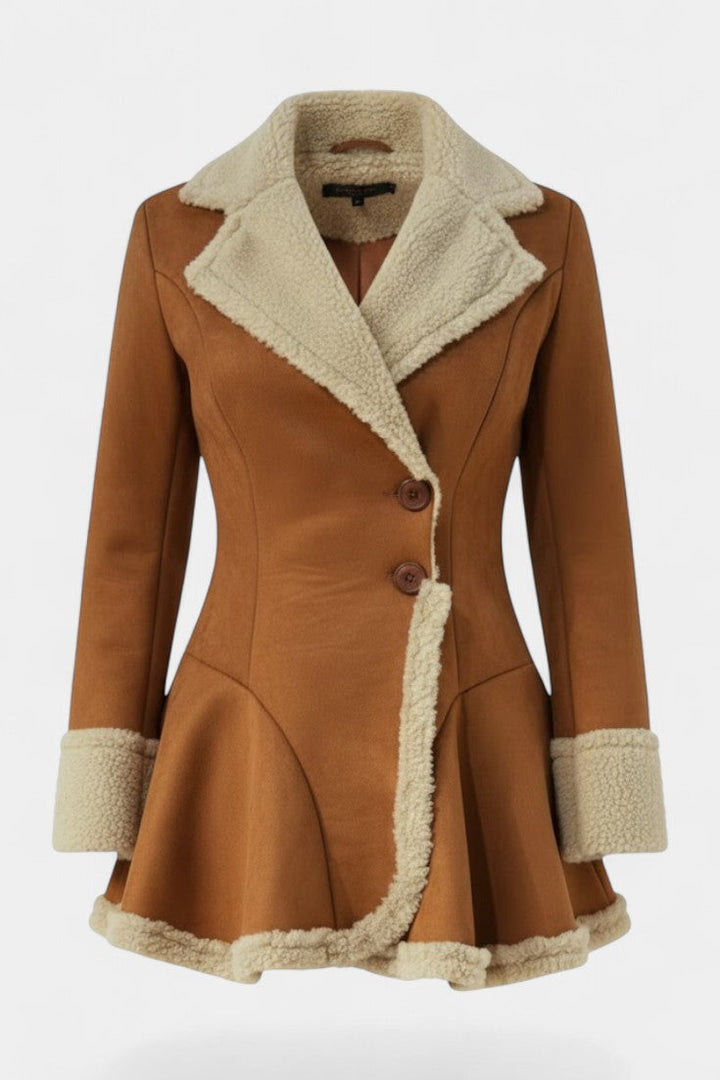 Adeline | Cozy Trim Flared Coat