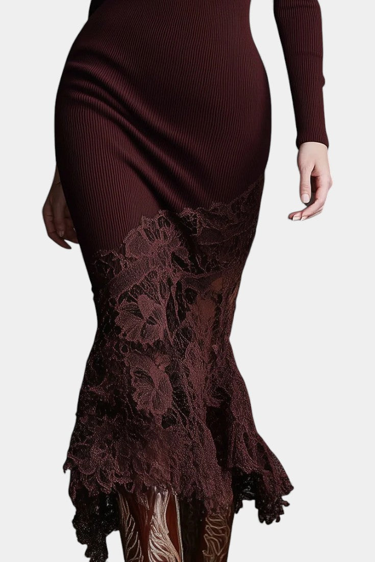 Evangeline | Elegant Ribbed Maxi Dress