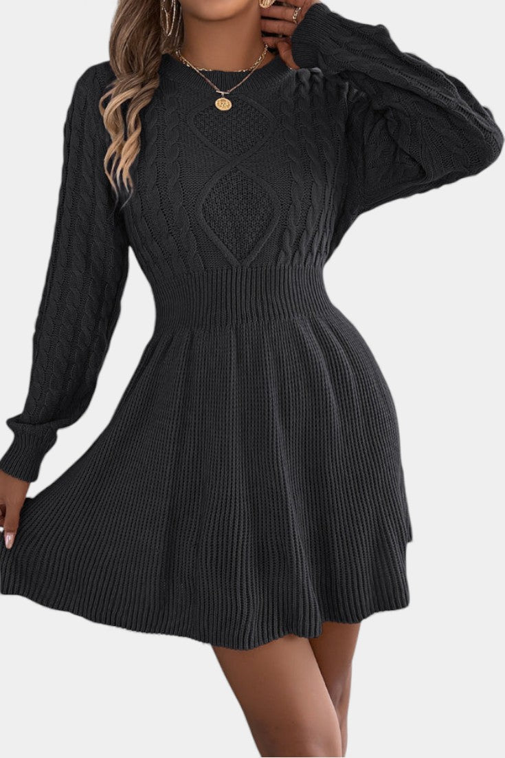 Leonora | Cable-Knit Mini Sweater Dress