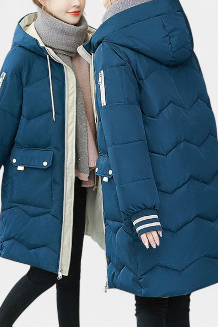 Lucille | Hooded Quilted Longline Coat