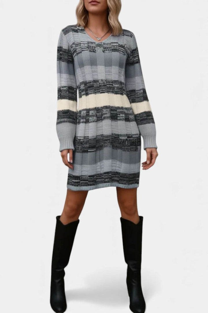 Faye | Striped Knit Sweater Dress