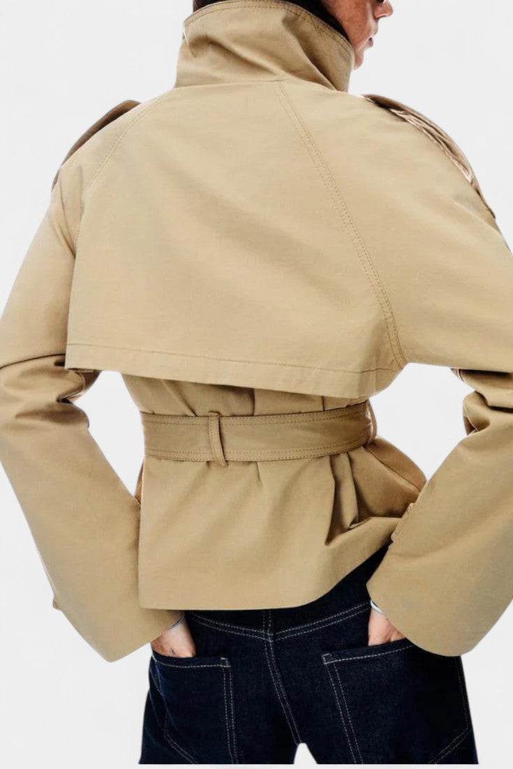 Louisa | High-Collar Belted Trench Coat