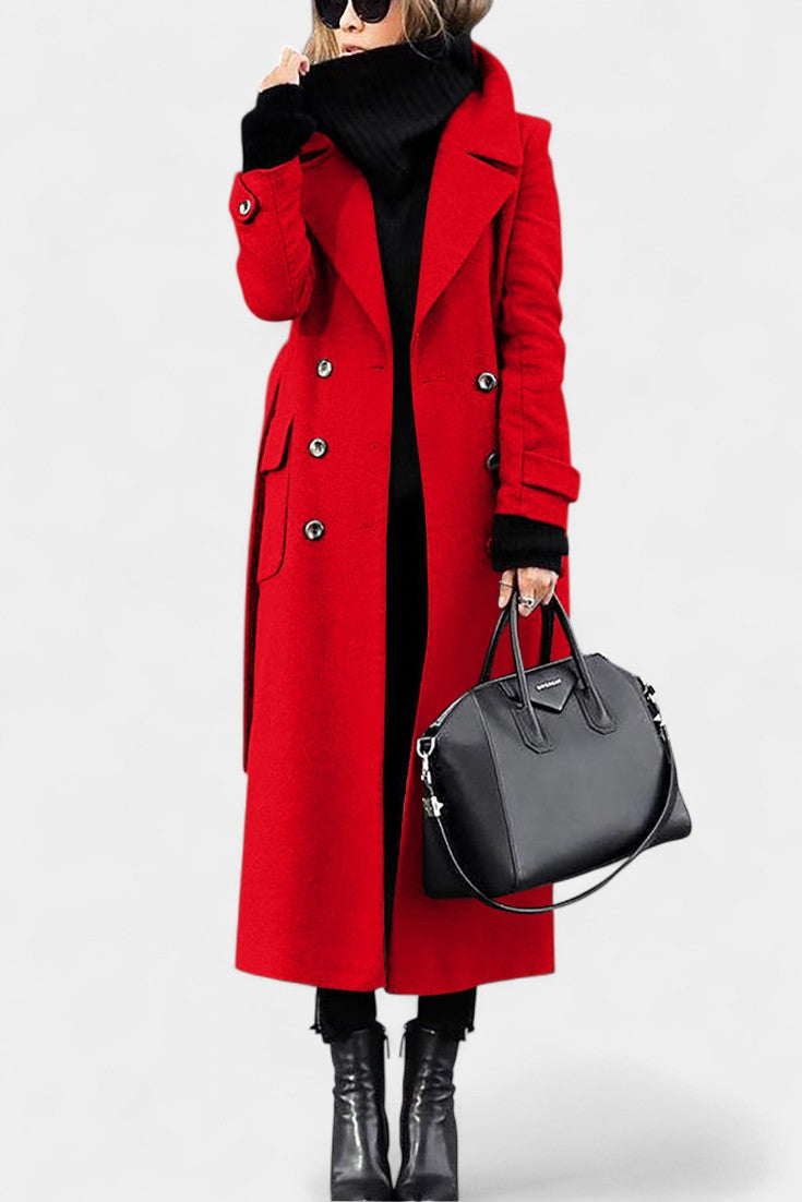 Claudette | Double-Breasted Tailored Long Coat