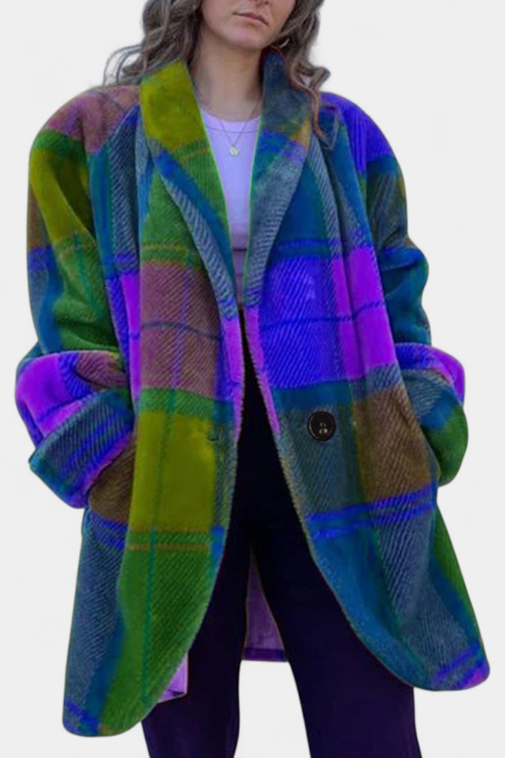 Bernadette | Checked Oversized Long Coat