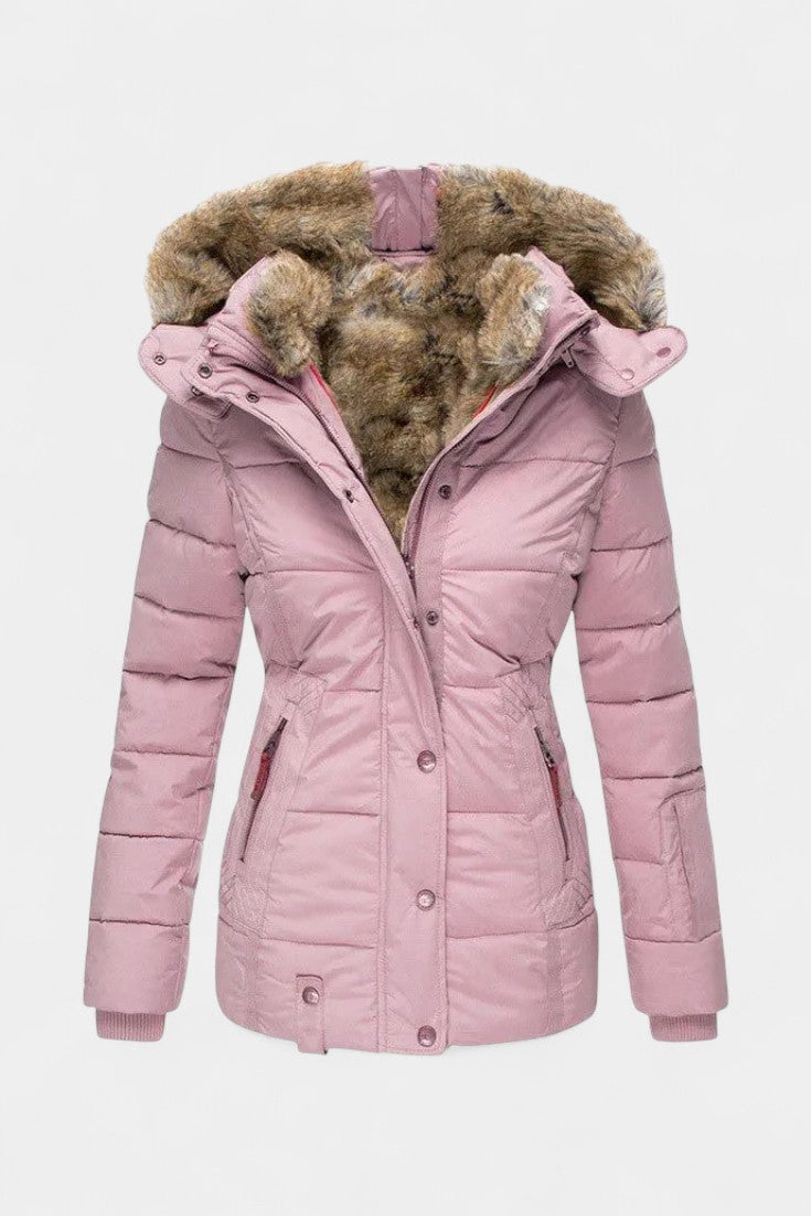 Adelia | Plush-Trimmed Hooded Winter Jacket