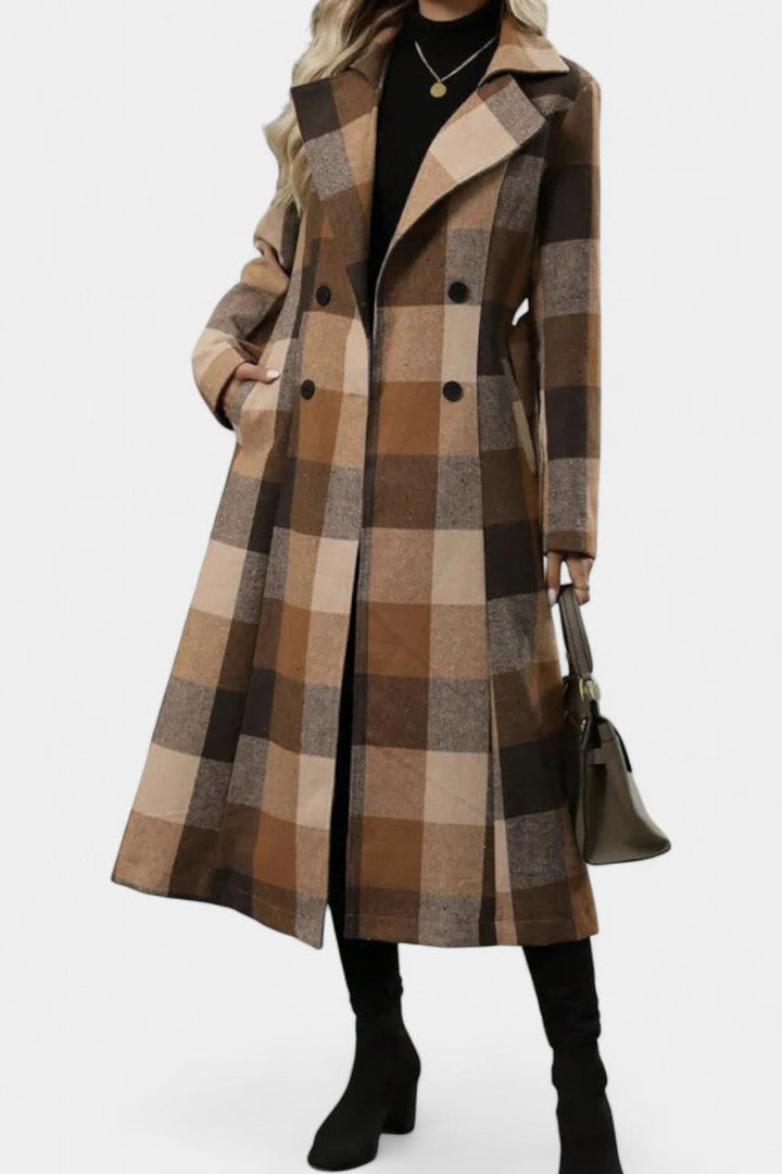 Susanna | Belted Longline Checked Coat