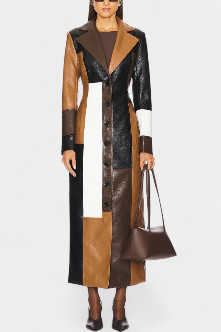 Evaline | Structured Patchwork Longline Coat